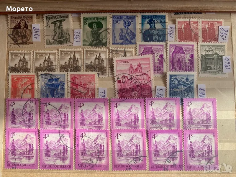 Лот стари марки от Австрия-От 1948 до 1981г-122 броя, снимка 1