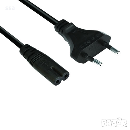 Захранващ Кабел за Адаптер за Лаптоп 1.8м VCom SS001345 2C*0.75mm2 Power Cable for Notebook , снимка 1