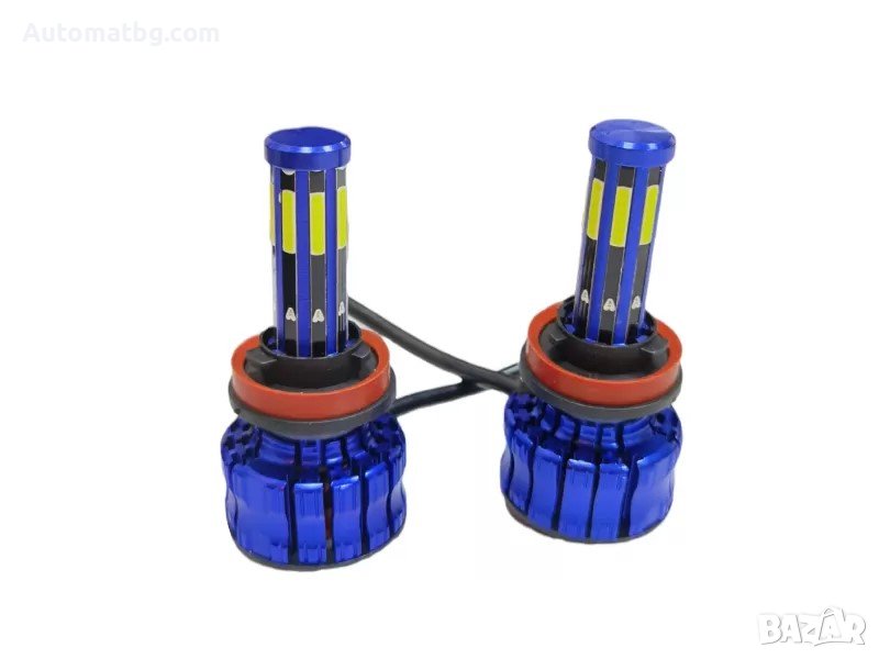 Комплект диодни крушки Automat, H11, DC 12V-24V, 55W, Син, снимка 1