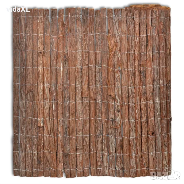 vidaXL Ограда от дървесна кора, 400x100 см（SKU:141604）, снимка 1