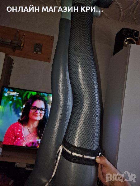 Чорапи 7/8 ситна мрежа с широка лента и сатенена лента H&M, снимка 1