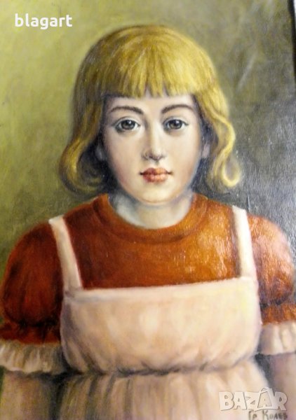 Борис Колев- "Момиче в червено"-1958г., снимка 1