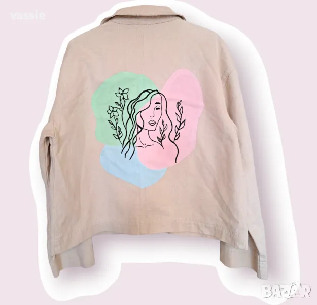 Ръчно рисувано дънково яке VILA, снимка 1