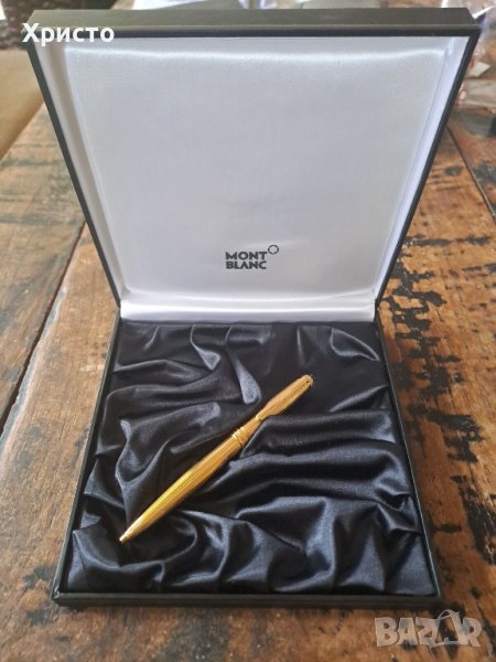 химикалка Montlbanc Meisterstück Solitaire Sol GP-PS позлатена 2930 Mod 164, снимка 1