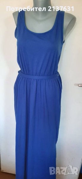 НОВА  ! ДАМСКА ДЪЛГА синя РОКЛЯ -  Размер М , снимка 1