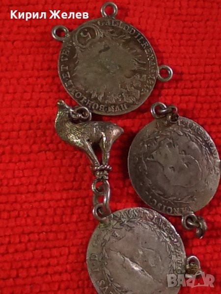 3 СТАРИ СРЕБЪРНИ МОНЕТИ от ГРИВНА със СРЕБЪРЕН КОЗИРОГ ФИГУРКА ТАЛЕР СРЕБРО МАЙСТОРКА РАБОТА 26331, снимка 1