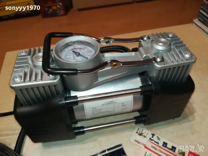 12V КОМПРЕСОР ЗА ВЪЗДУХ ДВУЦИЛИНДРОВ НОВ 1312241604, снимка 1
