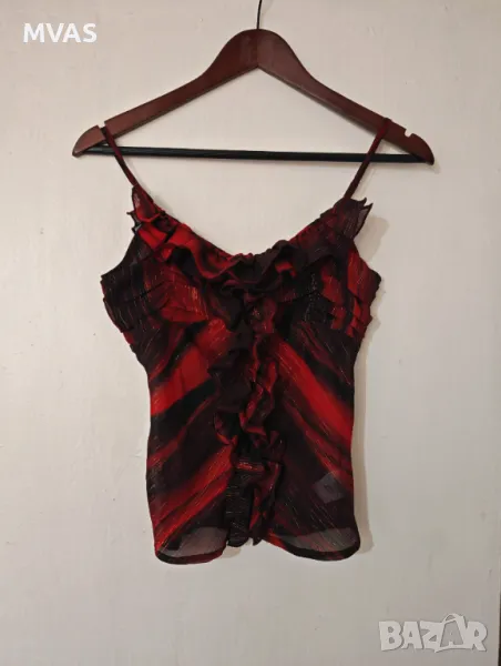 Нов дамски червен воален топ XS размер, снимка 1
