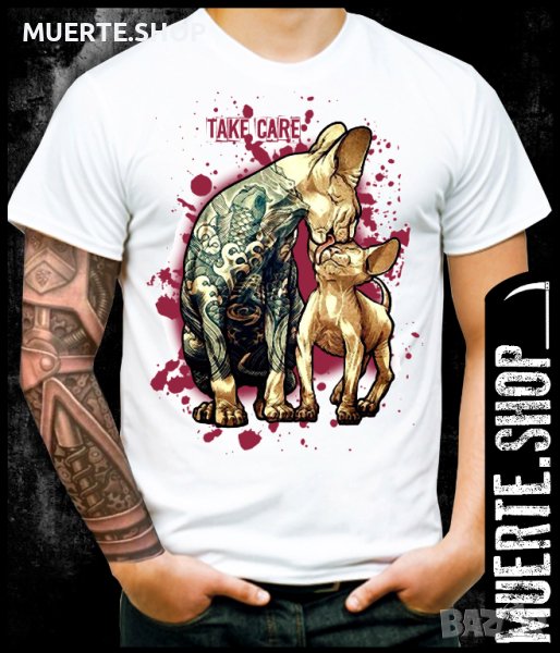 Тениска с щампа TAKE CARE CATS, снимка 1