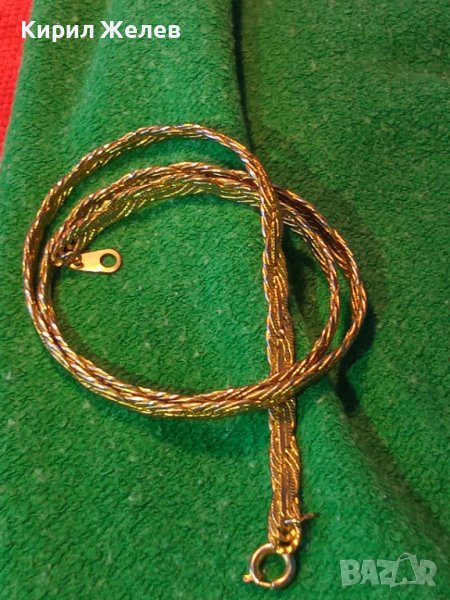 МНОГО КРАСИВ ПОЗЛАТЕН СТОМАНЕН ЛАНЕЦ ИЗЯЩНА КЛАСИЧЕСКА ПЛЕТКА БЛАГОРОДНА НЕРЪЖДАЕМА СТОМАНА 72581, снимка 1