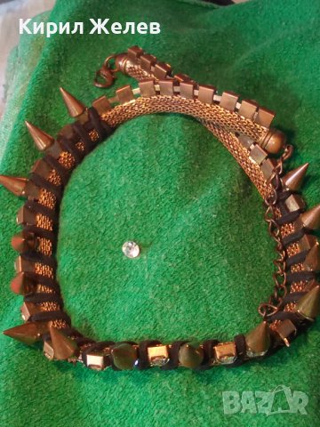 ИСКРЯЩО ПОЗЛАТЕНО КРИСТАЛНО РОКАДЖИЙСКО АРТ ХЕВИ-МЕТЪЛ КОЛИЕ ОГЪРЛИЦА 27022, снимка 14 - Колиета, медальони, синджири - 35132629