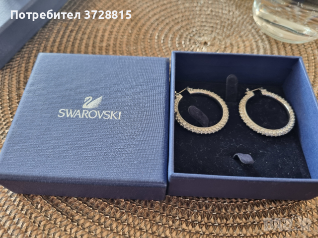 Обеци сваровски, снимка 2 - Обеци - 44683658