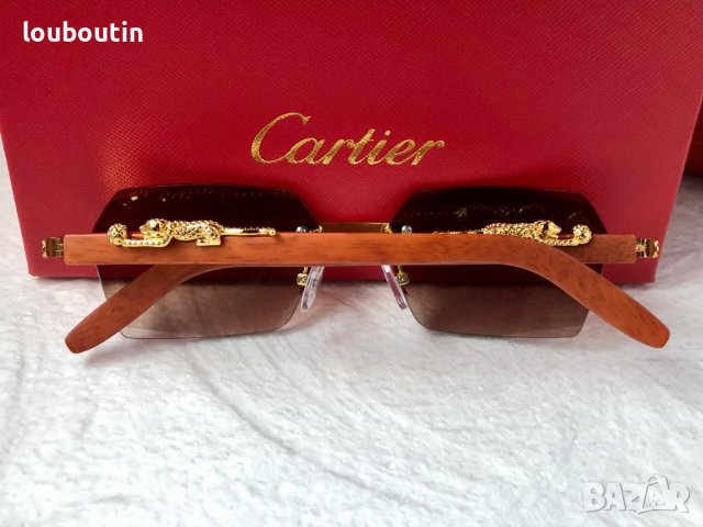 Cartier висок клас слънчеви очила Мъжки Дамски слънчеви с дървени дръжки, снимка 13 - Слънчеви и диоптрични очила - 41968153