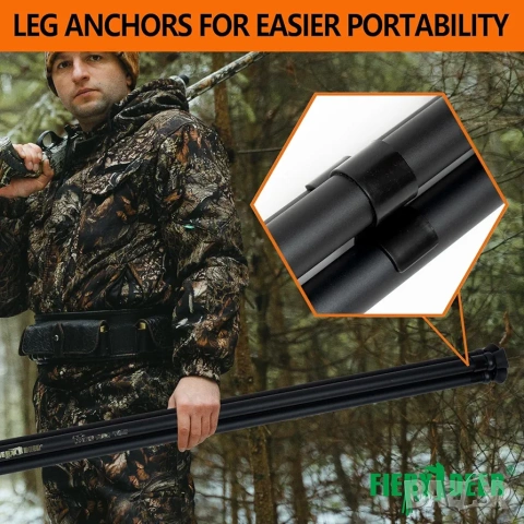 FIERY DEER Регулируема Стойка за стрелба, Ловен Трипод (Gen 4), 160 см, снимка 6 - Оборудване и аксесоари за оръжия - 53381726