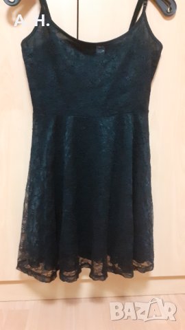 Черна къса дантелена рокля H&M, снимка 1 - Рокли - 40940756