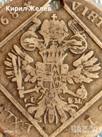 Сребърна монета 30 кройцера 1768г. Йозеф втори Австрия Виена 52978, снимка 13 - Нумизматика и бонистика - 53083702