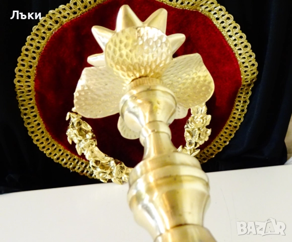 Викториански бронзов свещник,цвете. , снимка 4 - Антикварни и старинни предмети - 52515052