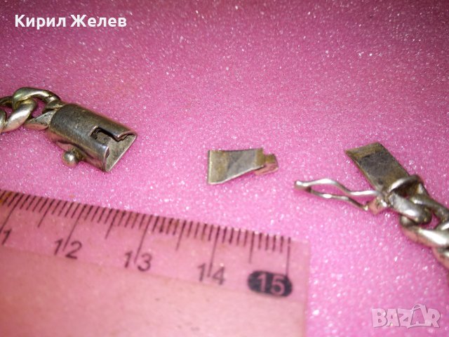 СТИЛНА СРЕБЪРНА ГРИВНА СРЕБРО 925 ВИНТИДЖ ПЛЕТКА / ЗАКОПЧАЛКАТА ИМА НУЖДА от ЛЕК РЕМОНТ! 43244, снимка 13 - Гривни - 44394047