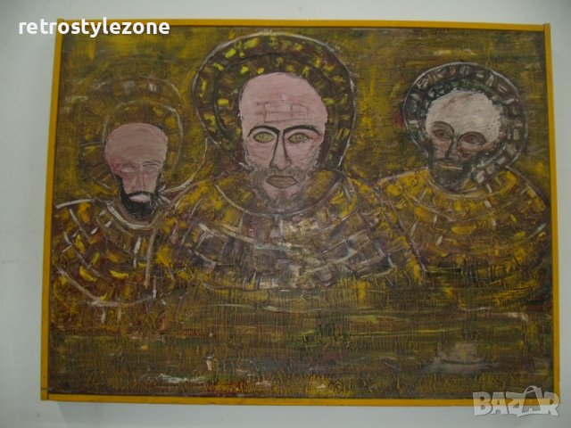 № 7080 стара картина / тип икона /   - масло,платно  - размер 82,5 / 62 см