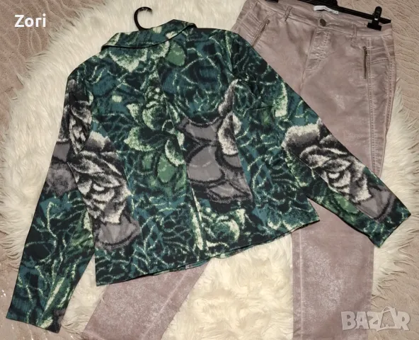 СТРАХОТНО сако в бежово-зелени цветове 2ХЛ/3ХЛ размер , снимка 5 - Сака - 47326004