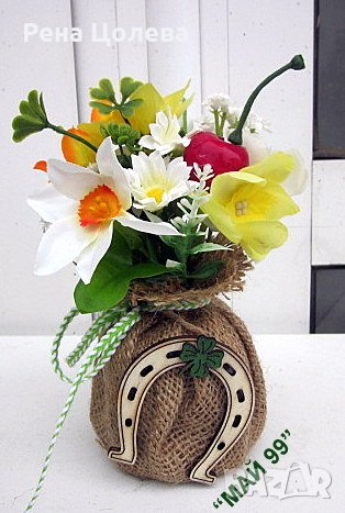 Пролетни цветя в зебло, снимка 3 - Подаръци за жени - 39852027