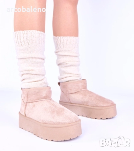 Дамски снежни боти на платформа с подплата от кожа Mouna, 3цвята , снимка 11 - Дамски боти - 52618342