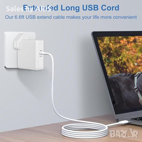 Зарядно за MacBook Pro и MacBook Air, включващ USB-C към USB-C кабел, снимка 3 - Кабели и адаптери - 44656603