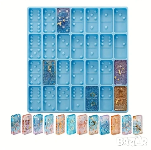 Молд две части домино+кутия , снимка 8 - Форми - 53412417