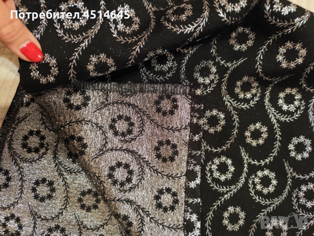 Пола елегантна черно и сребристо ламе , снимка 3 - Поли - 51165588