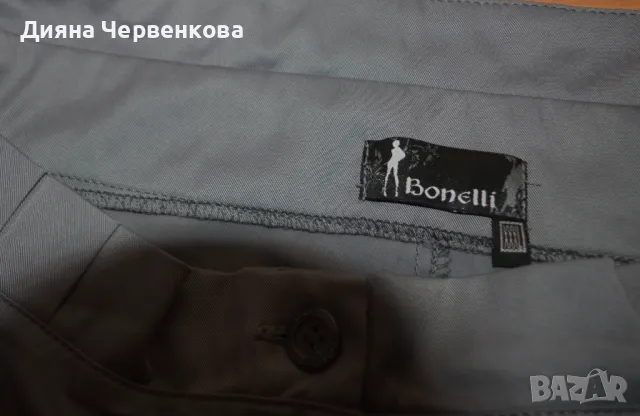 👖 Дамски светлосив сатенен панталон тип потур с басти, XL–3XL, снимка 3 - Панталони - 47819786