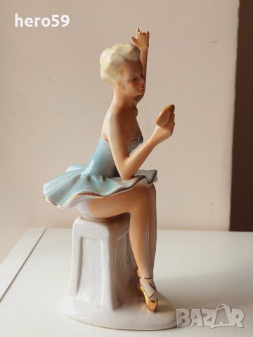 Антикварна порцеланова фигура-балерина/Germania Sitzendorf/, снимка 3 - Други ценни предмети - 41229551