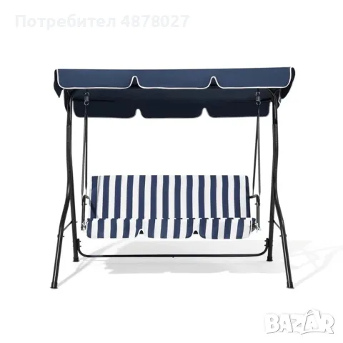 Триместна градинска люлка 110x172xH155 cm, снимка 2 - Градински мебели, декорация  - 56061034