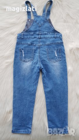 Детски дънков гащеризон 3-4 години, снимка 2 - Детски панталони и дънки - 41435695