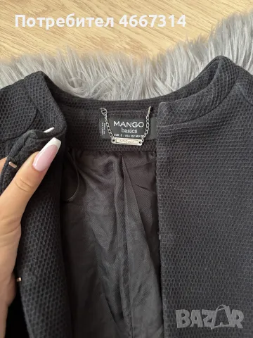 Черно дамско сако Mango Basic , снимка 2 - Сака - 55843152