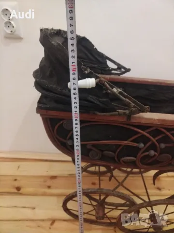 Винтидж ретро количка за кукли Викториански стил Ръчно изработена от естествени материали. , снимка 8 - Антикварни и старинни предмети - 49667702