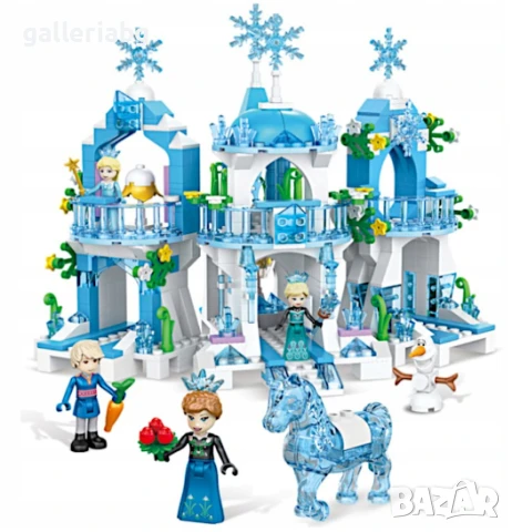 Снежен замък с 6 фигурки – 504 части, тип Lego Frozen стил, снимка 2 - Конструктори - 48228513