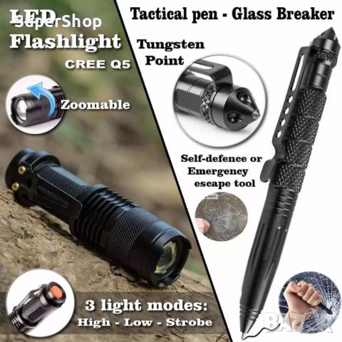 Комплект инструменти за оцеляване - трион свирка компас фенер куфар нож, снимка 3 - Екипировка - 39287383