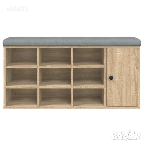 vidaXL Пейка за обувки, сонома дъб, 102x32x50 см, инженерно дърво, снимка 5 - Маси - 56148123