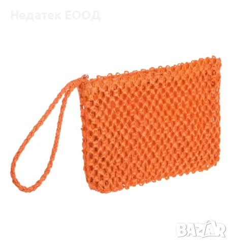 Дамска сламена чанта, Оранжев, 25x4x14.5 см.