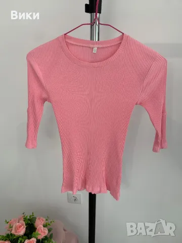 Розова блуза в размер S-M, снимка 7 - Блузи с дълъг ръкав и пуловери - 48981112