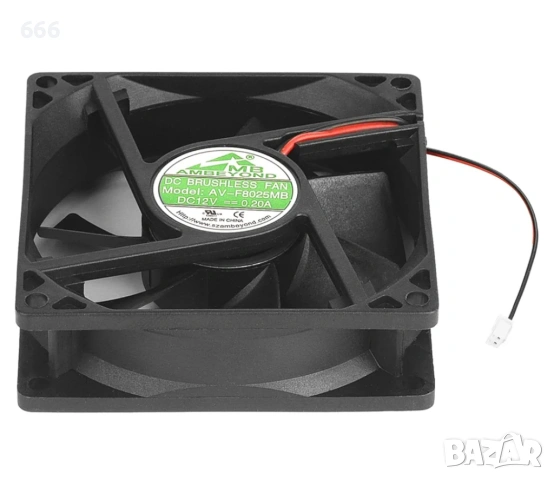 Безчетков охлаждащ вентилатор 2-пинов AV-F8025MB, снимка 3 - Вентилатори - 53295839