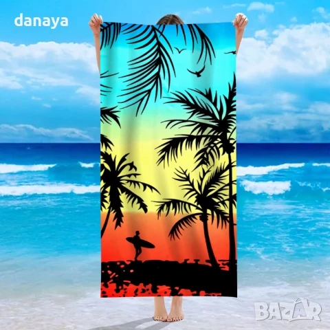 5954 Голяма плажна кърпа Палми, 90x180cm