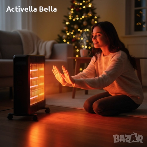 Кварцова печка 2200W с 4 тръби – бързо отопление и нисък разход, снимка 2 - Отоплителни печки - 52592015