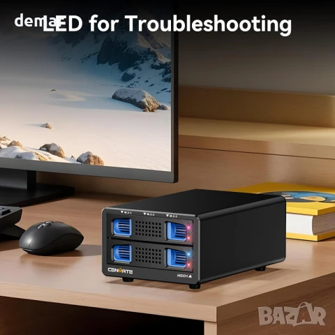 Cenmate хибриден корпус за 2.5/3.5" твърд диск+3*M.2 NVMe с вентилатор, снимка 8 - Други - 50756966