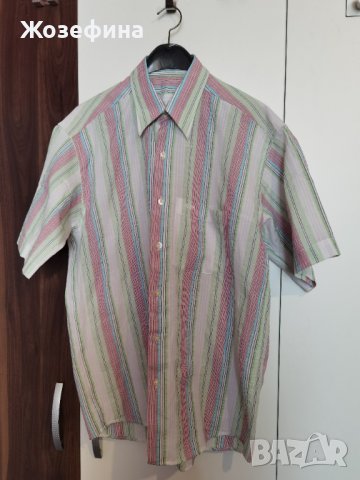 Мъжка риза с къс ръкав BOSS HUGO BOSS, снимка 1 - Ризи - 40871863