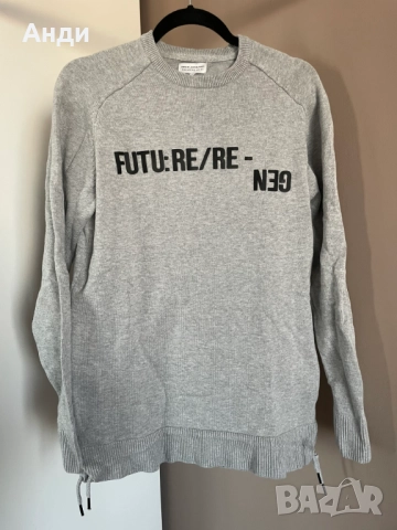 Core by Jack & Jones Сив мъжки пуловер, M размер, снимка 2 - Блузи - 51861336