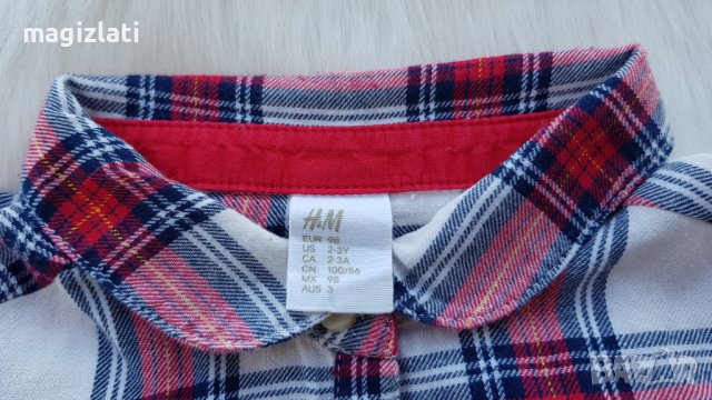 Карирана рокля H&M 2-3 години , снимка 3 - Детски рокли и поли - 39081932