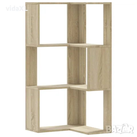 vidaXL Ъглова етажерка 3 нива дъб сонома 50x50x102 см инженерно дърво, снимка 1 - Етажерки - 56148179