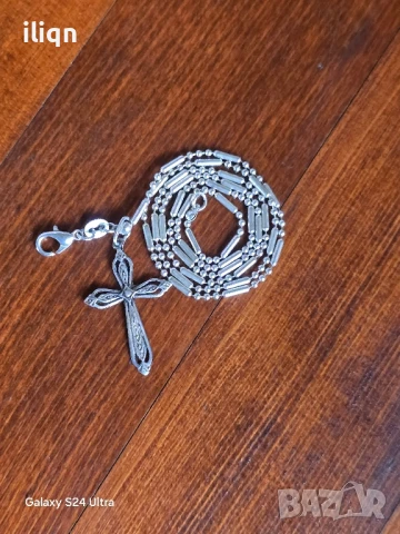 Сребърен синджир с висулка. 925 Проба. 47см. Цена 28,99лв. За Севлиево безплатна доставка., снимка 2 - Колиета, медальони, синджири - 51196143