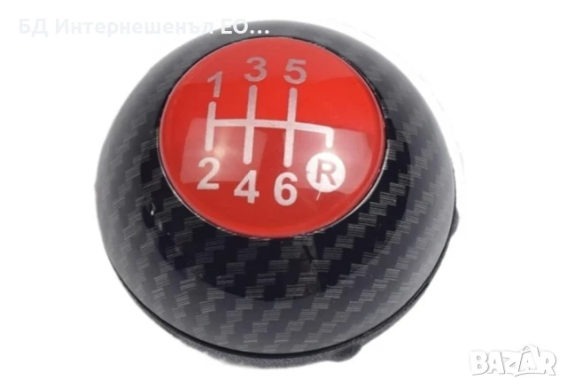 Топка за скоростен лост, Fiat 500 Abarth, Карбон, Червен, 6 скорости,